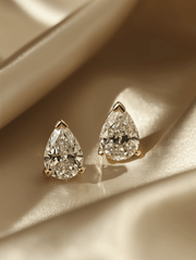Solstice 0.5ct Pear Solitaire Lab Diamond Earrings - Fiona Diamonds - Fiona Diamonds