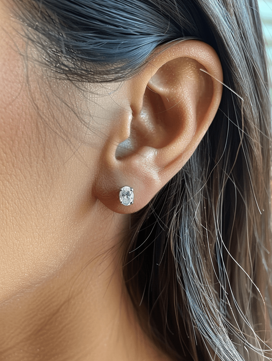 Grace 1ct Oval Solitaire Lab Diamond Earrings