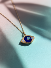 Celestial Bloom Lab Diamond Evil Eye Pendant - Fiona Diamonds - Fiona Diamonds