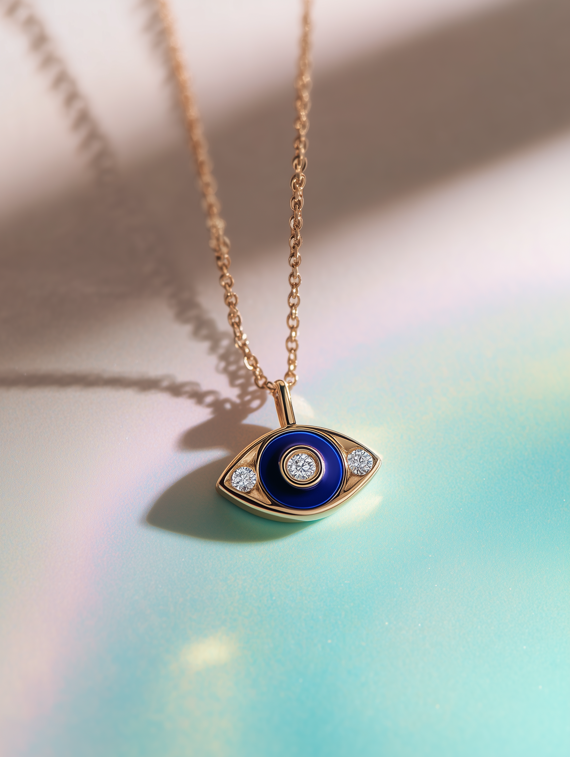 Divine Aura Lab Diamond Evil Eye Pendant - Fiona Diamonds - Fiona Diamonds