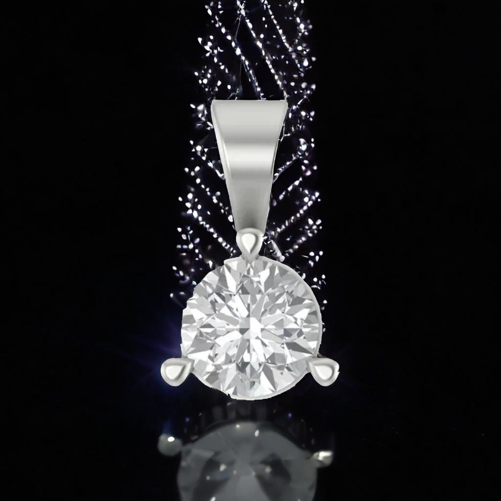 2 Carat Emerald Diamond Bezel Solitaire Necklace
