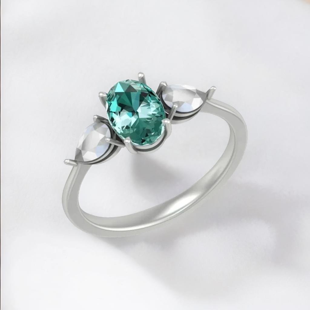Kaptiv Three Stone Lab Diamond Ring - Fiona Diamonds - Fiona Diamonds