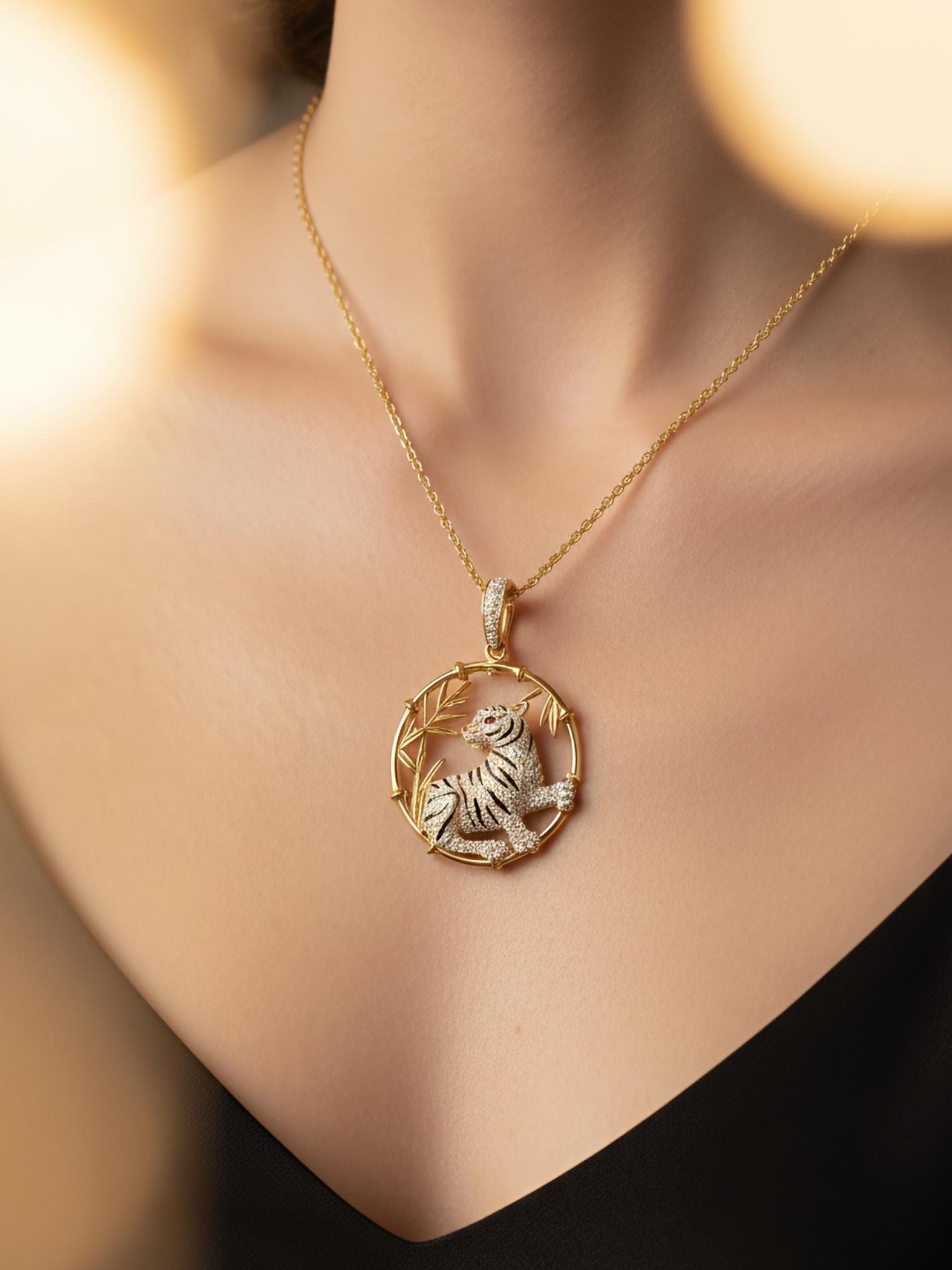 Tiger Lab Diamond Pendant + Brooch - Fiona Diamonds - Fiona Diamonds