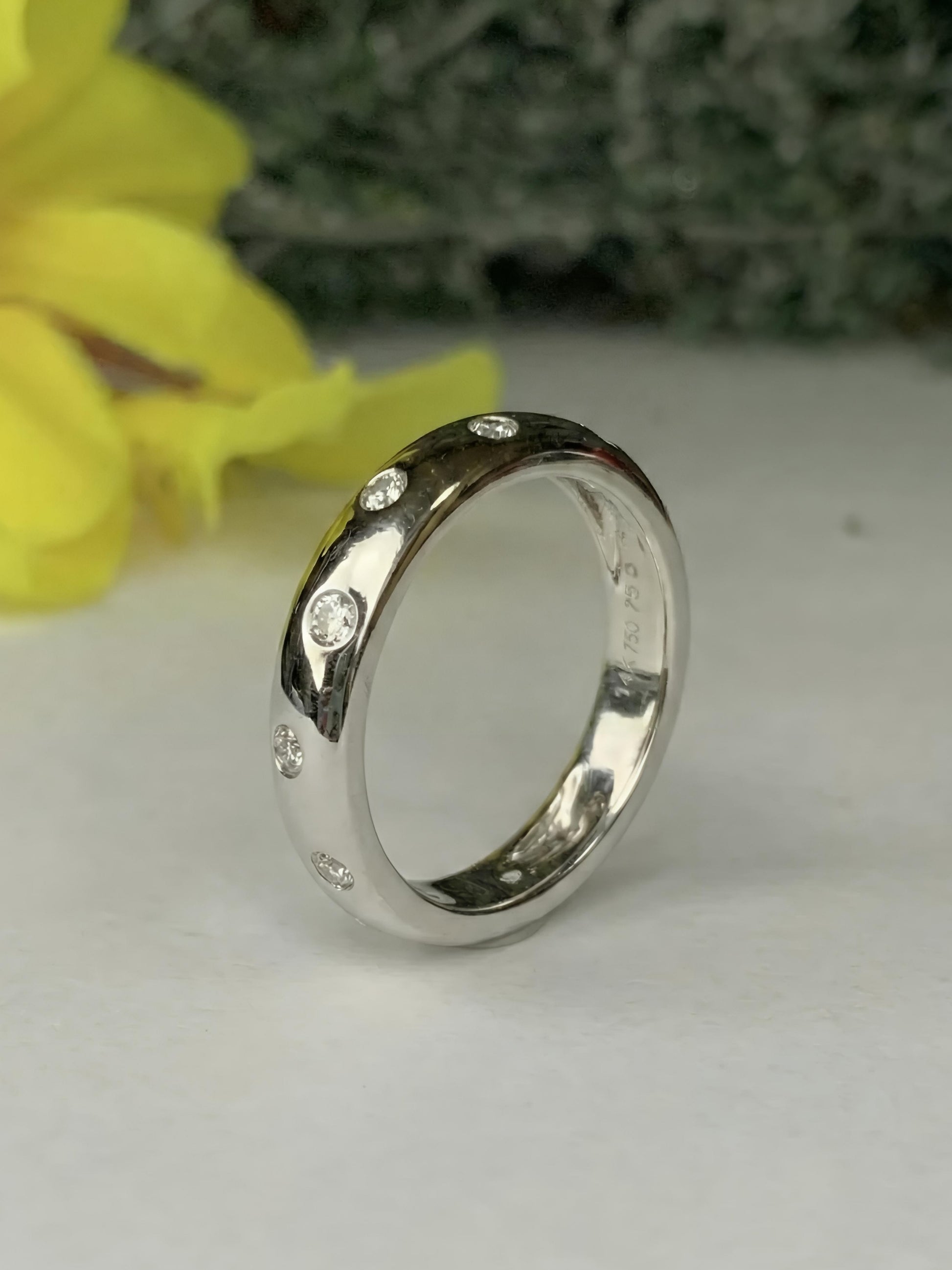 Round Lab Diamond Band in 18K White Gold - Renee by Fiona Diamonds