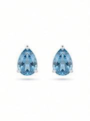 Belisca 48 Pointer Rosecut Lab Diamond Classic Solitaire Stud Earrings in 14K White Gold by Fiona Diamonds