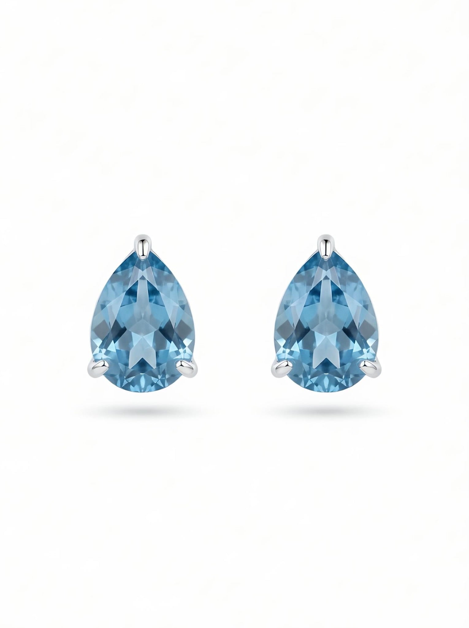 Belisca 48 Pointer Rosecut Lab Diamond Classic Solitaire Stud Earrings in 14K White Gold by Fiona Diamonds