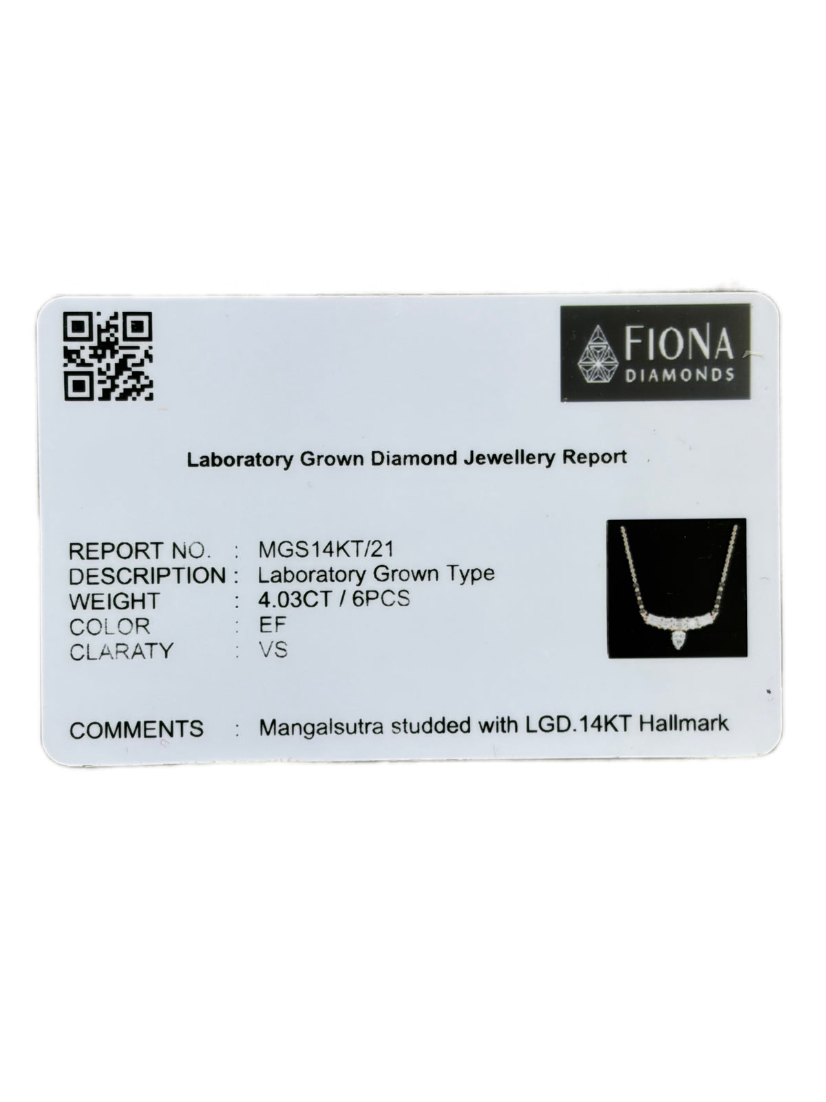 Shakti Calorn Lab Diamond Mangalsutra - Fiona Diamonds - Fiona Diamonds