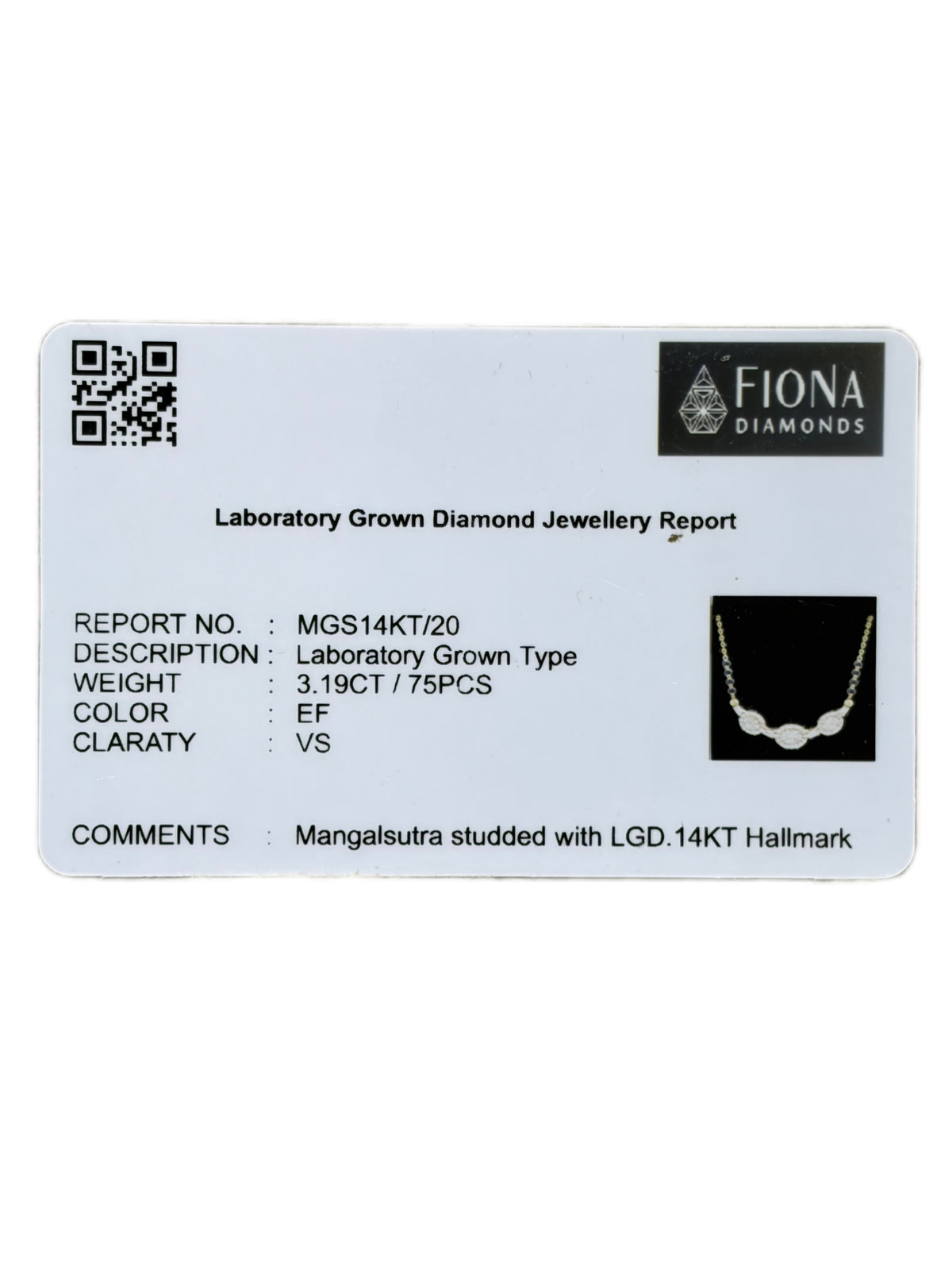 Auspice Drolith Lab Diamond Mangalsutra - Fiona Diamonds - Fiona Diamonds