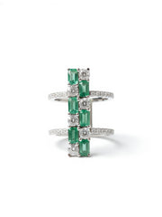 Brylithia Round Lab Diamond Cocktail Ring in 14K White Gold by Fiona Diamonds