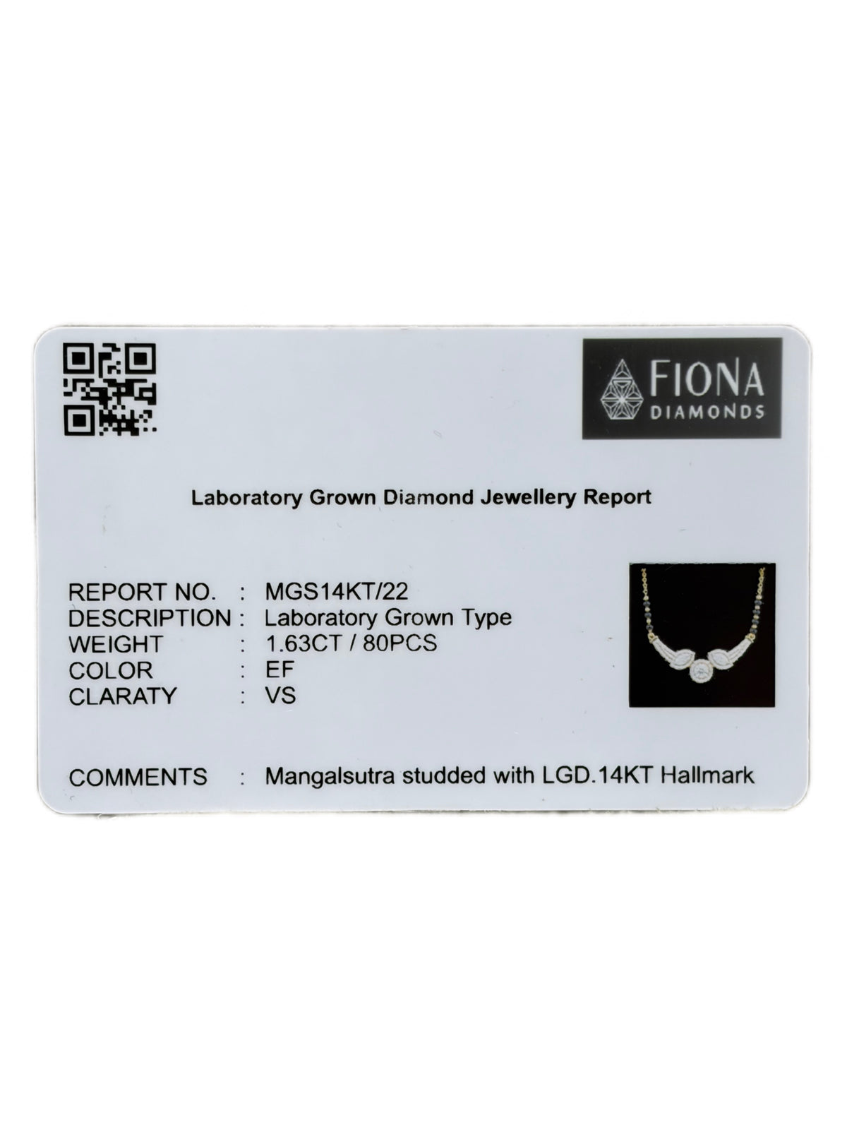 Vivah Selveth Lab Diamond Mangalsutra