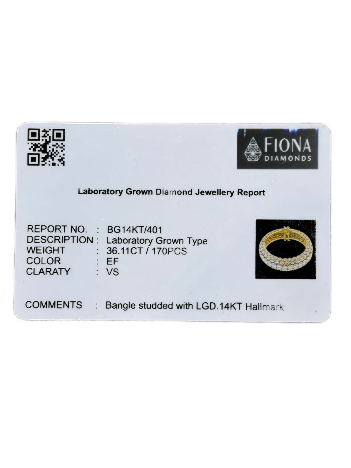 Selvith Thyrvex Lab Diamond Bangle - Fiona Diamonds - Fiona Diamonds