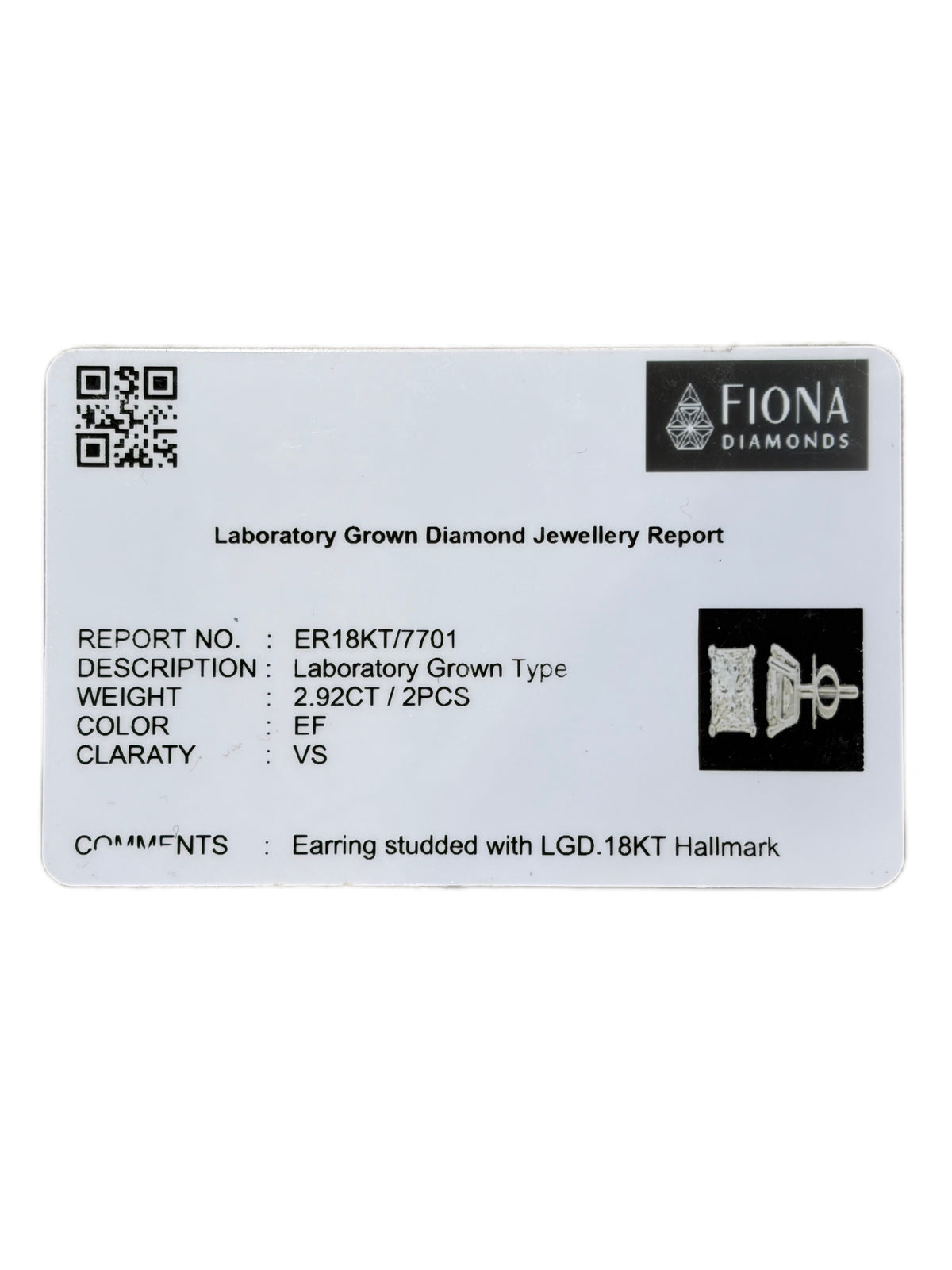 Nelvith Solvex 1.46ct Lab Diamond Solitaire Stud Earring - Fiona Diamonds - Fiona Diamonds