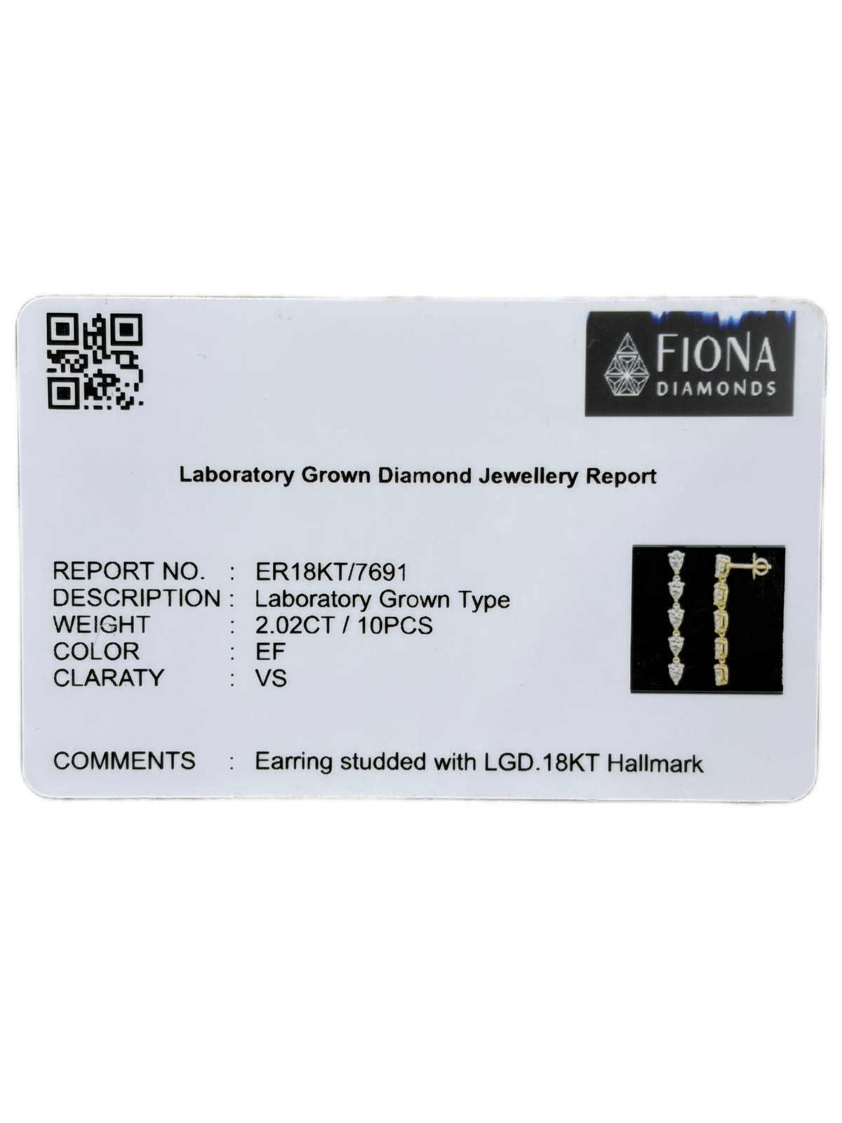 Zoraya Drolcal Lab Diamond Earring