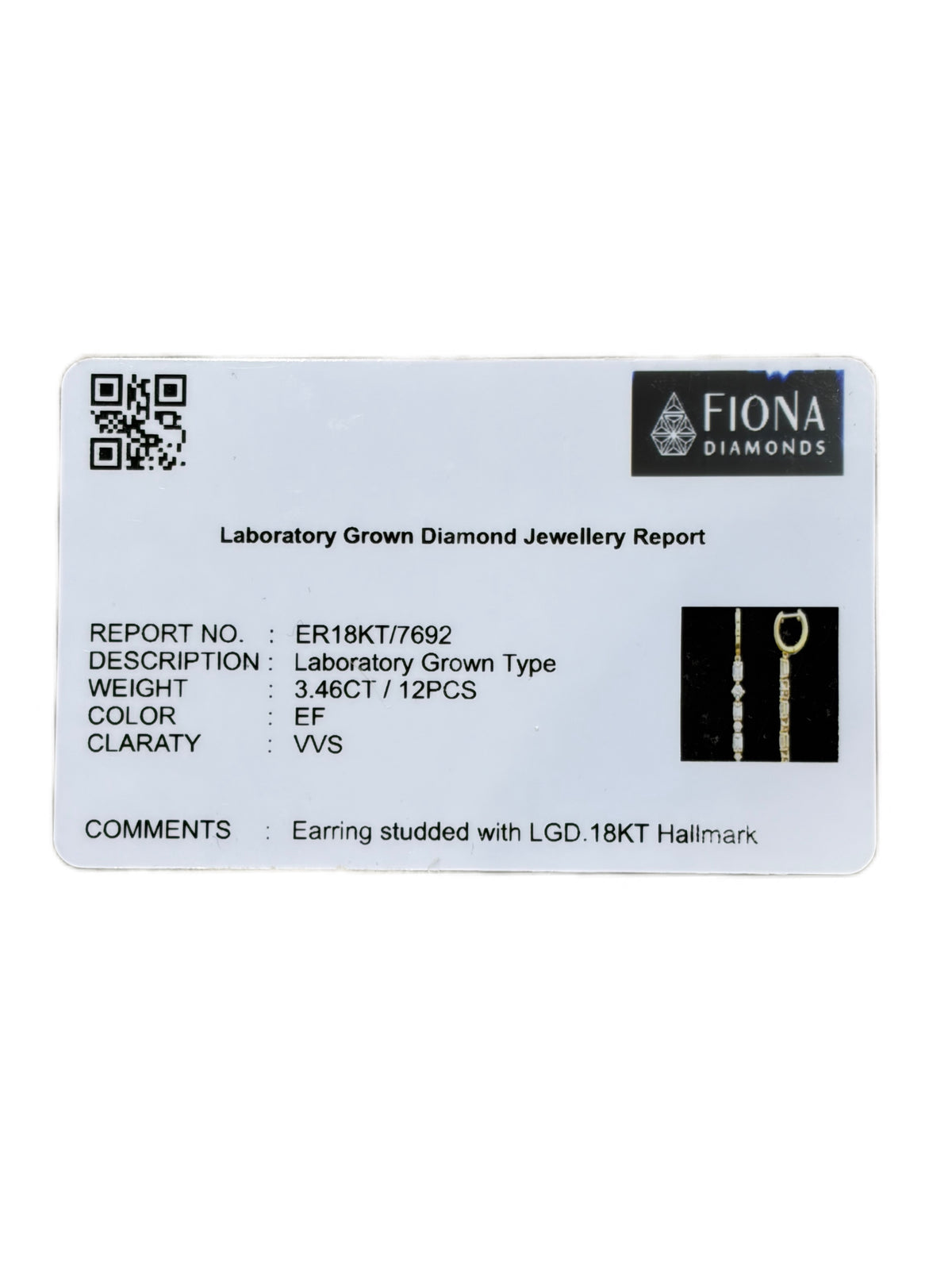 Thyvel Elvorn Lab Diamond Earring