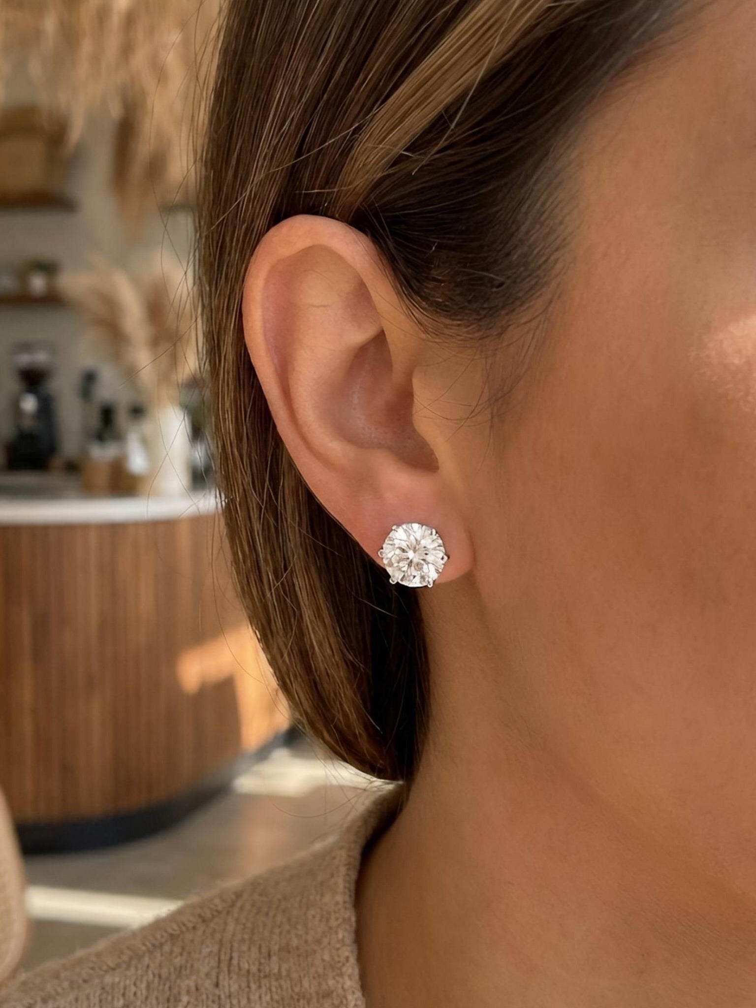 Chunxiao 3ct Lab Diamond Earring – Serene & Stylish