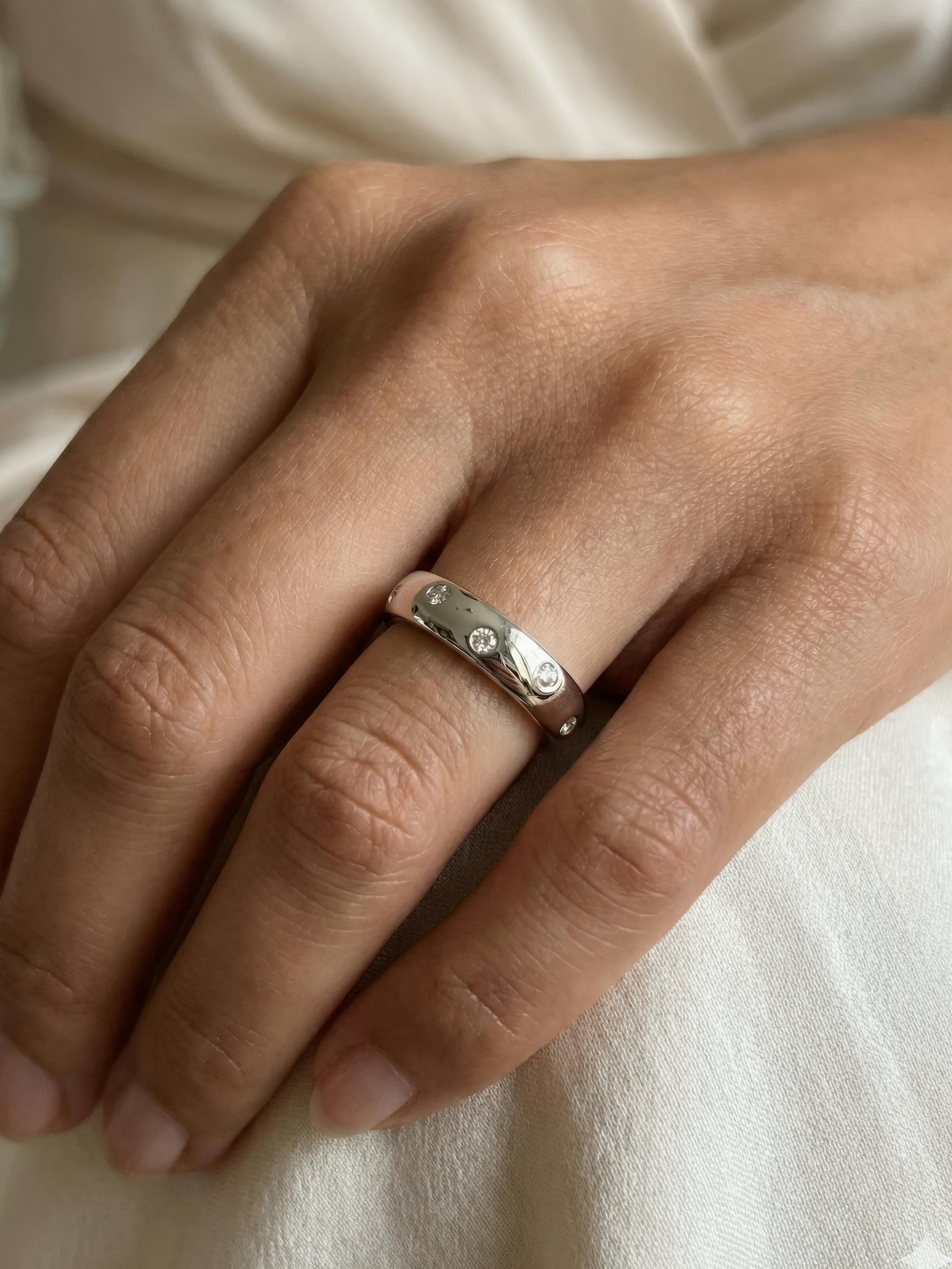 Fiona Diamonds Renee Round Lab Diamond Band in 18K White Gold