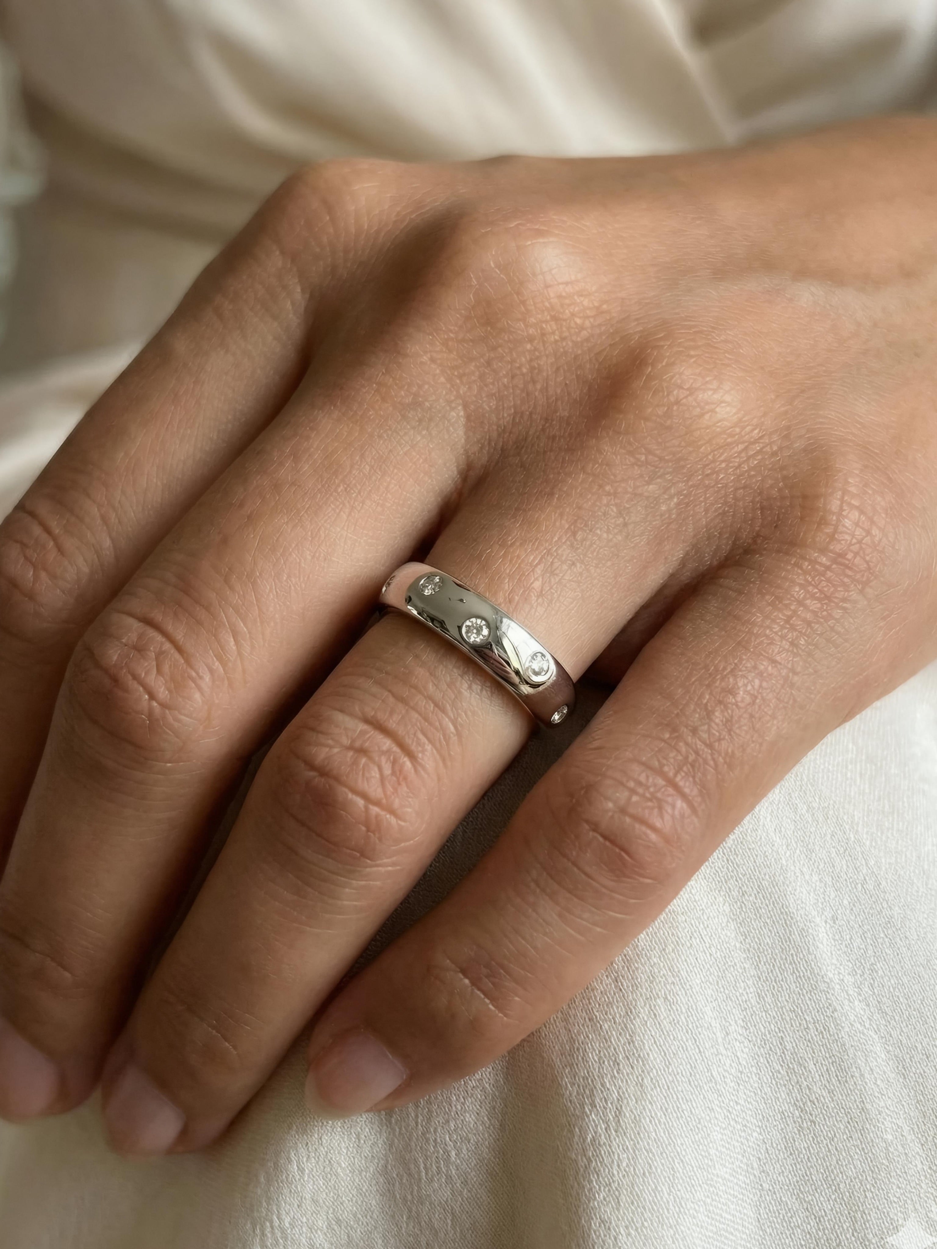 Fiona Diamonds Renee Round Lab Diamond Band in 18K White Gold