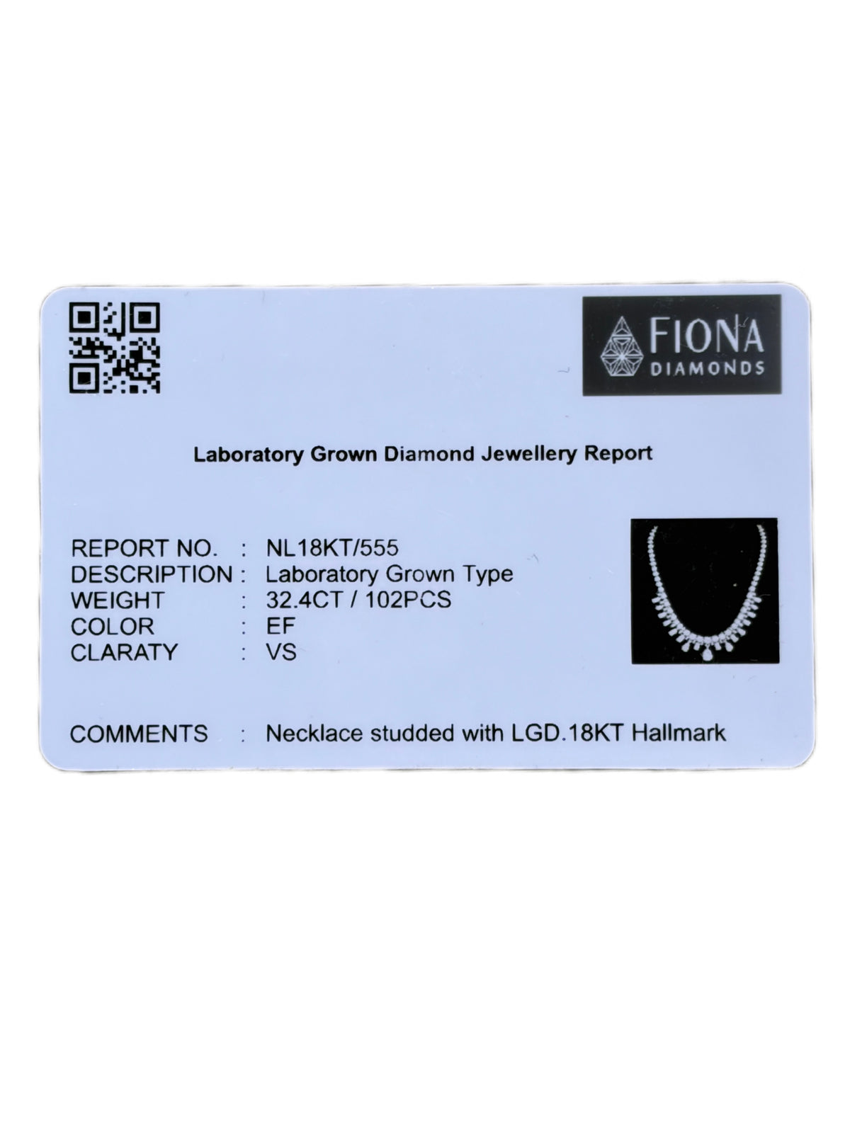 Mirevan Caldrex Lab Diamond Necklace - Fiona Diamonds - Fiona Diamonds
