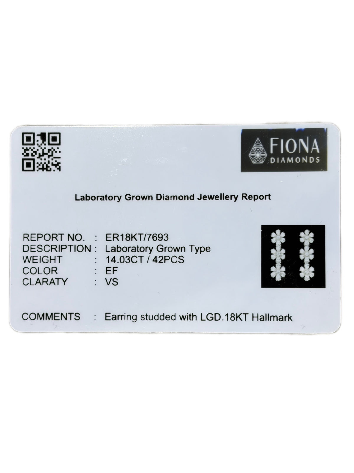 Elvrane Drolcal Lab Diamond Earring - Fiona Diamonds - Fiona Diamonds