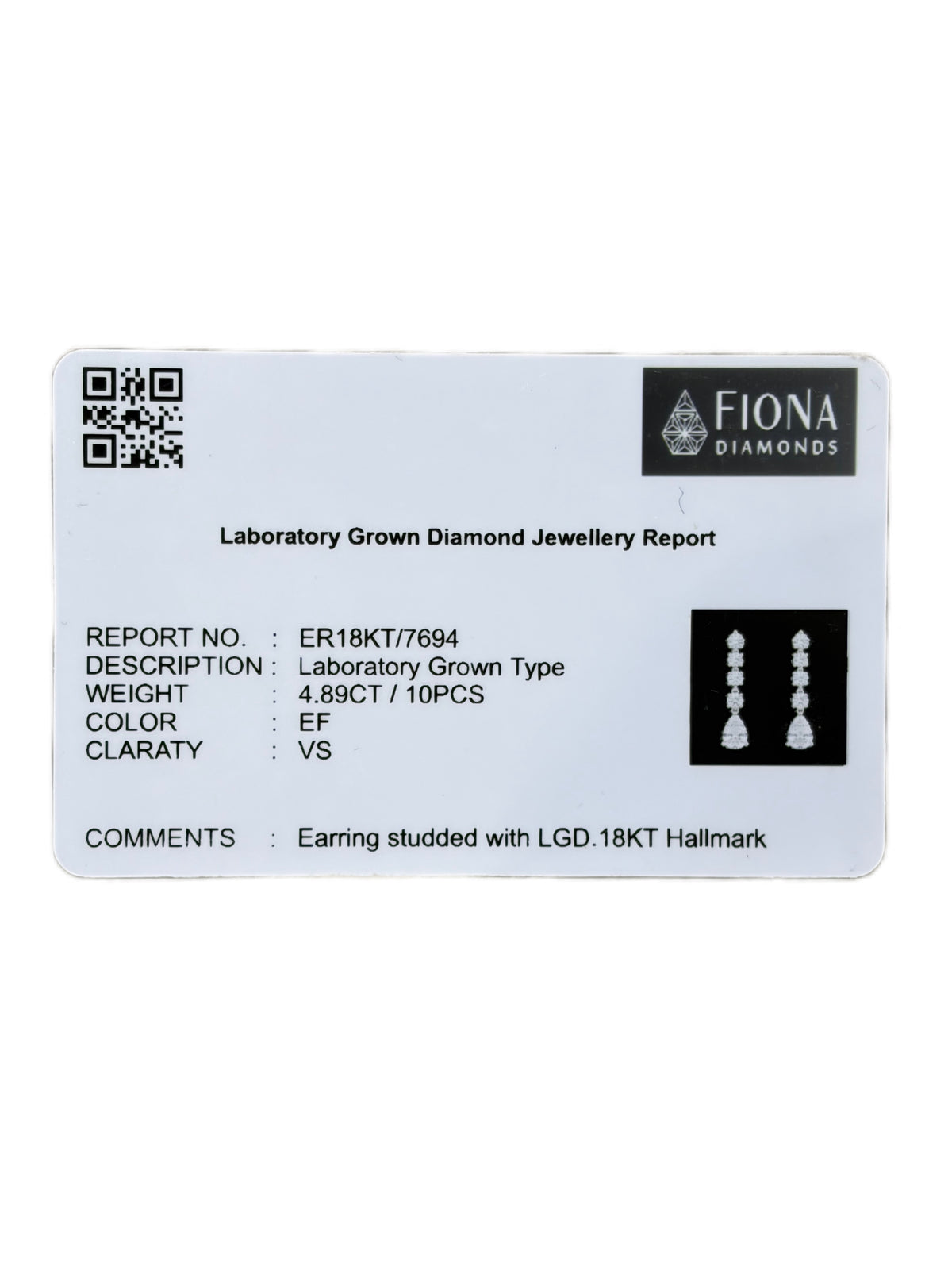 Nelveth Thyrix Lab Diamond Earring - Fiona Diamonds - Fiona Diamonds