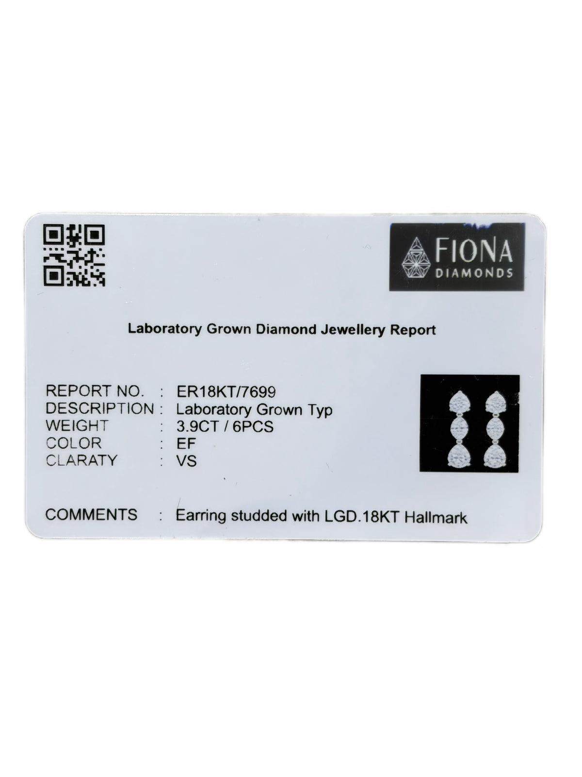 Zevrane Calreth Lab Diamond Earring - Fiona Diamonds - Fiona Diamonds