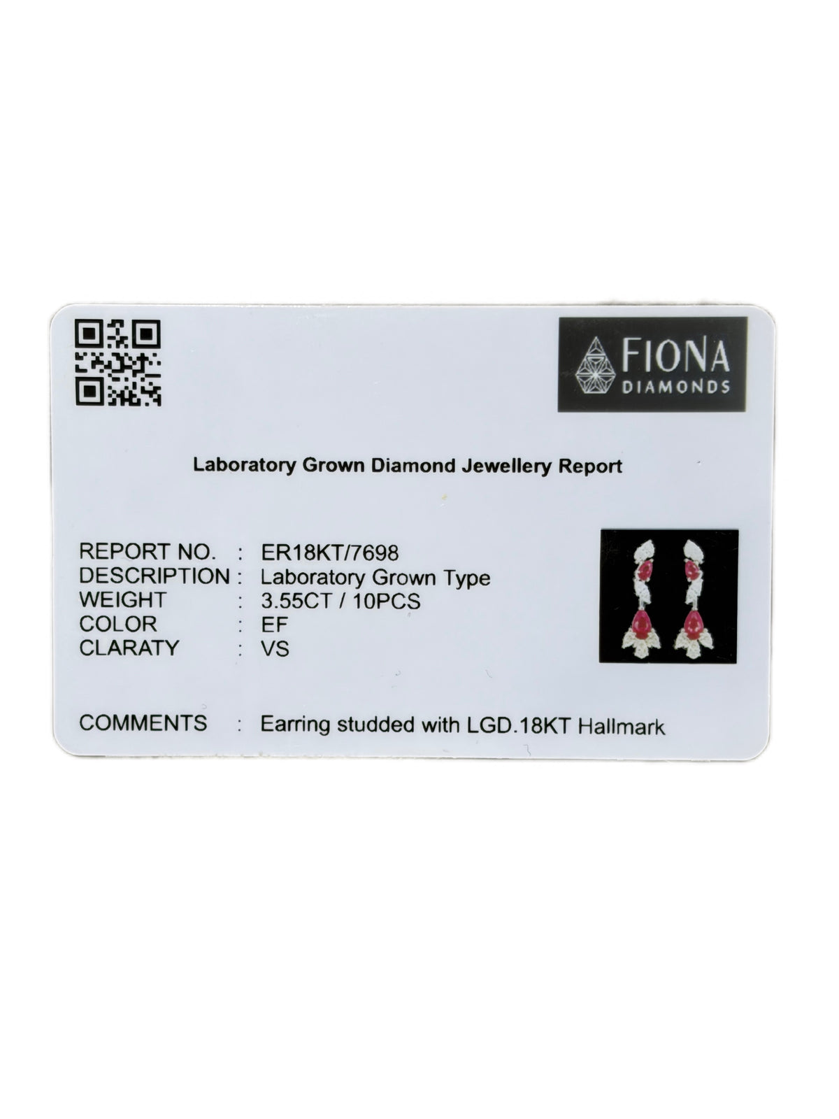 Selvith Elvorn Lab Diamond Earring - Fiona Diamonds - Fiona Diamonds