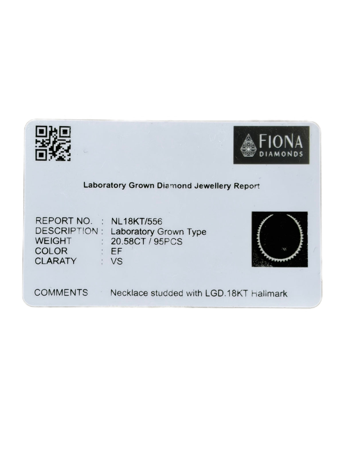 Thyrvane Solvex Lab Diamond Necklace - Fiona Diamonds - Fiona Diamonds