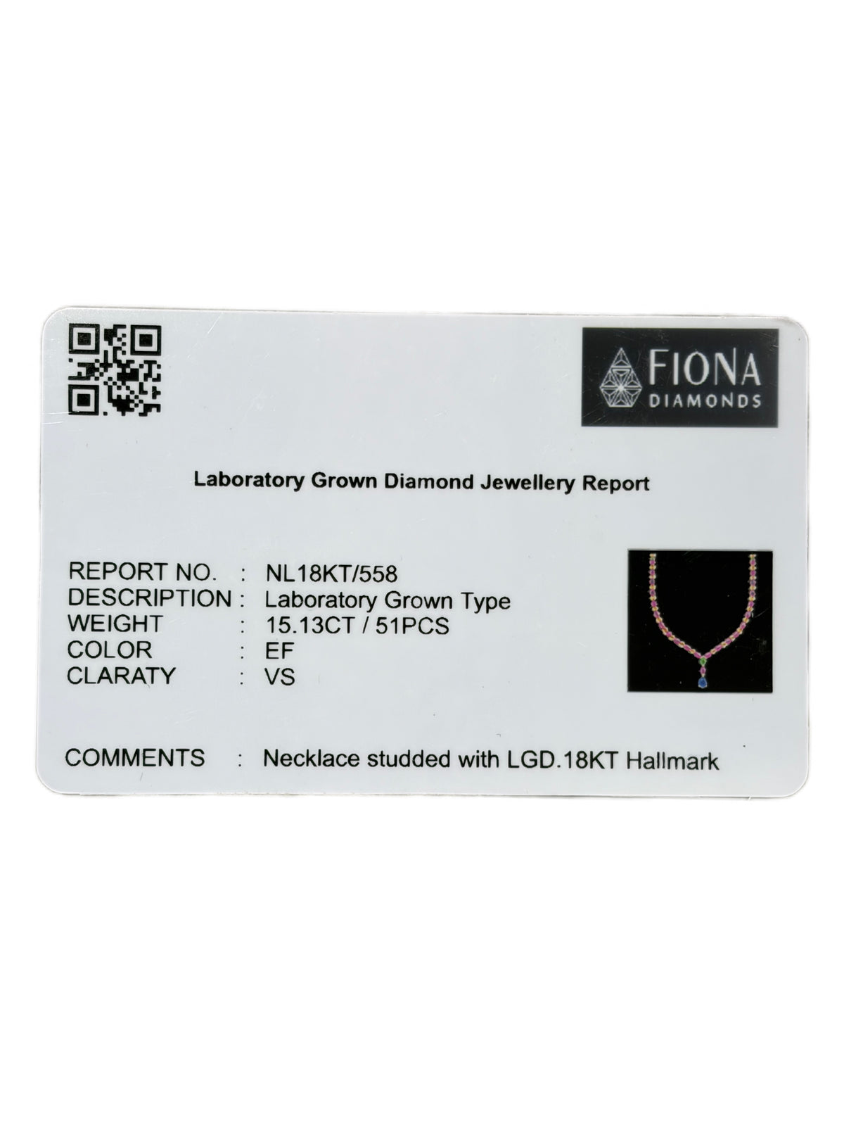 Nelvith Calreth Lab Diamond Necklace - Fiona Diamonds - Fiona Diamonds