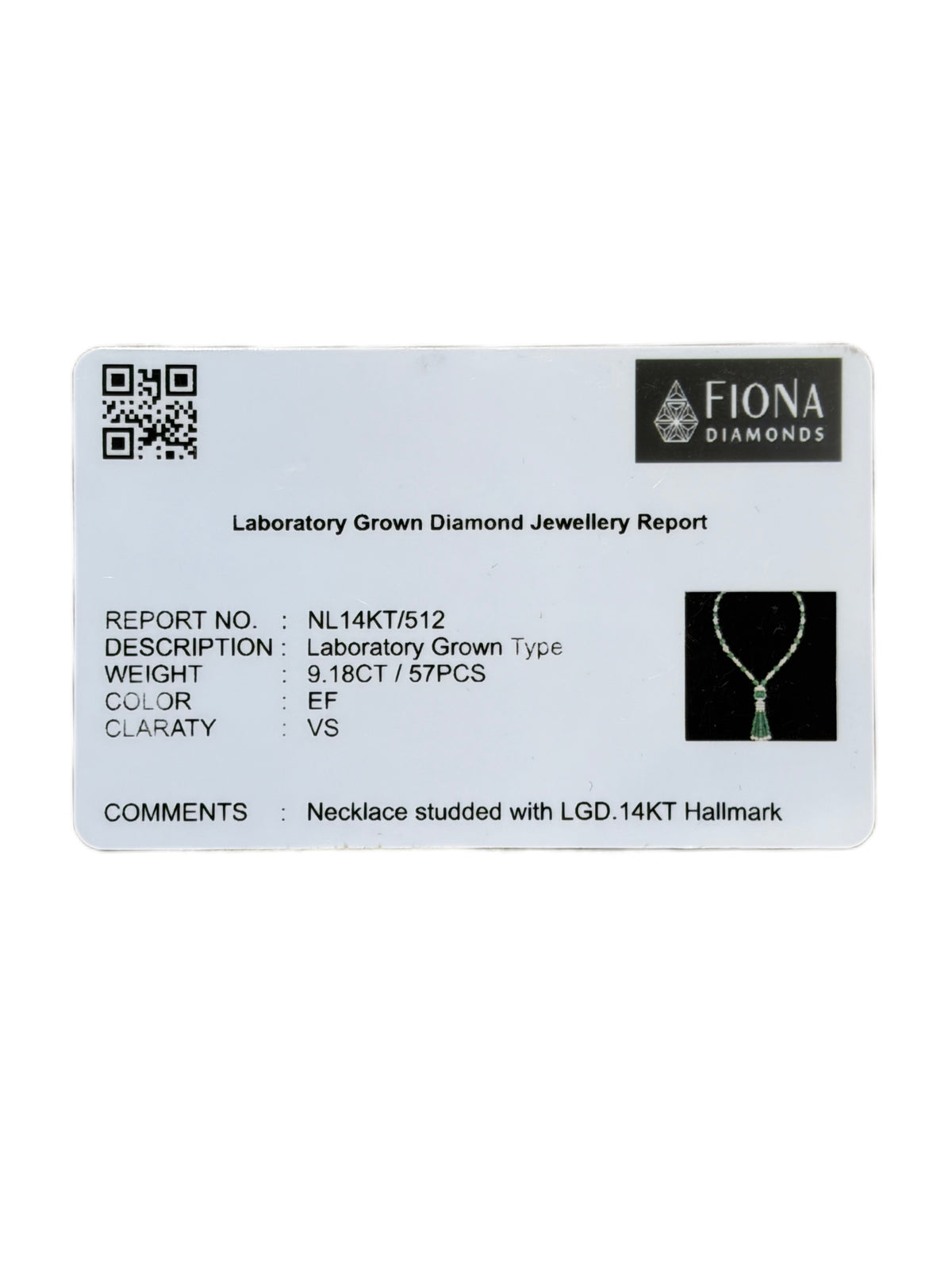 Zoraya Thyrix Lab Diamond Necklace