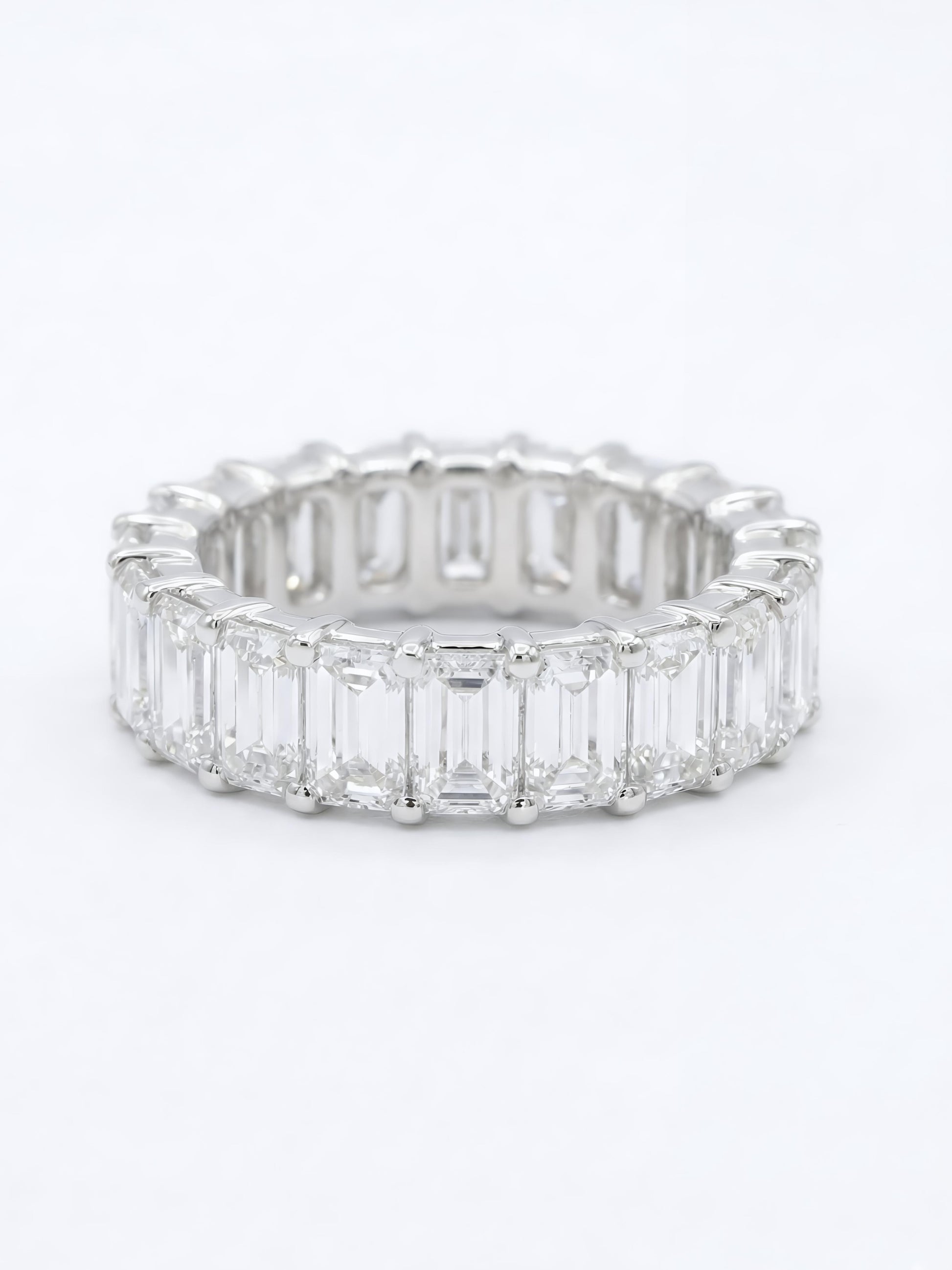 Glycianne Emerald Lab Diamond Eternity Ring in 14K White Gold by Fiona Diamonds