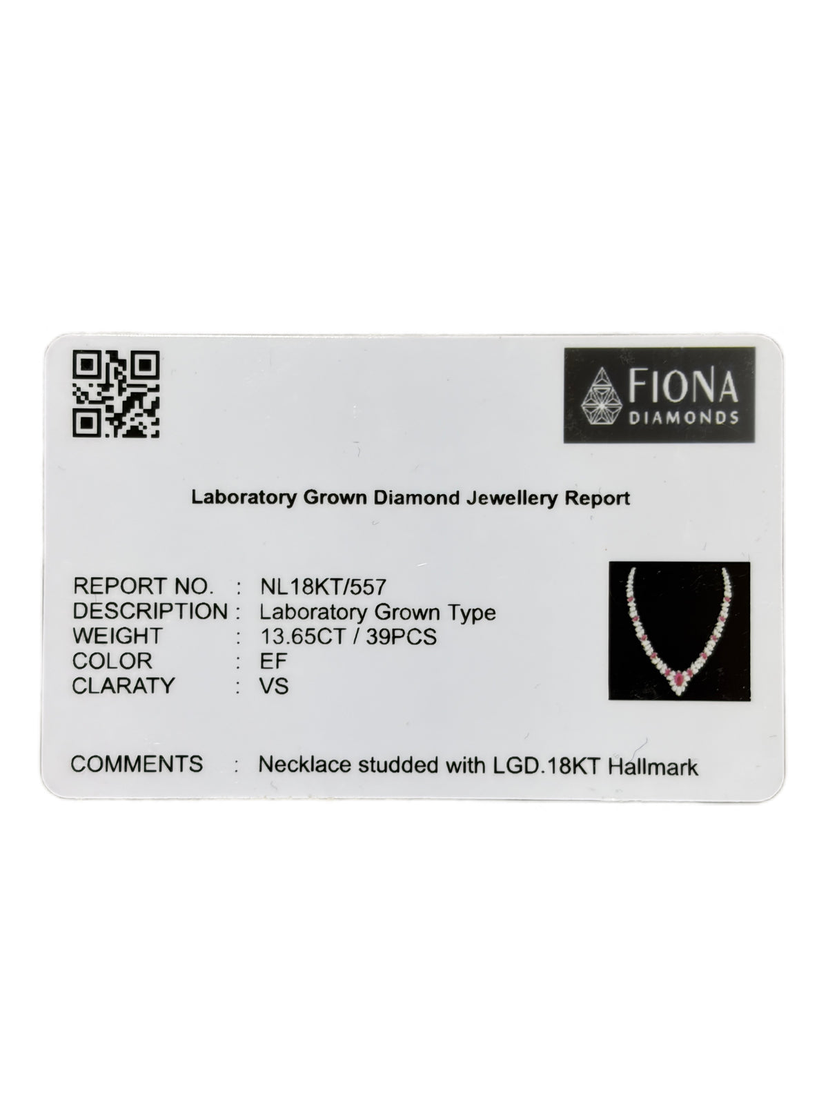 Selveth Mircal Lab Diamond Necklace