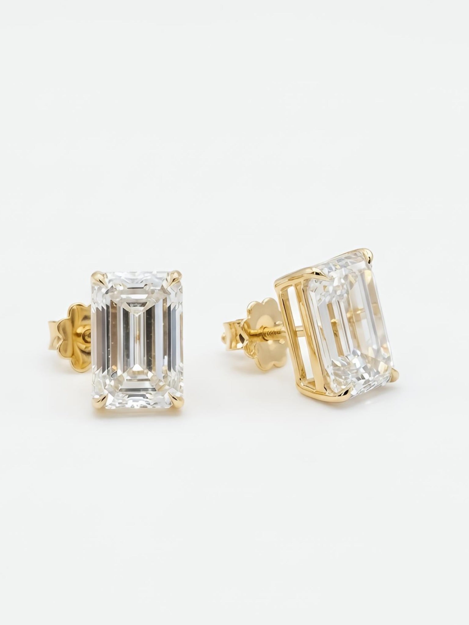 5.1ct Emerald Lab Diamond Earring - Fiona Diamonds - Fiona Diamonds