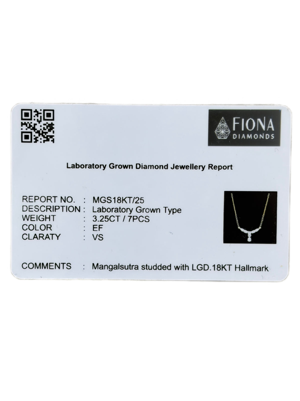 Divya Sutra Lab Diamond Mangalsutra - Fiona Diamonds - Fiona Diamonds