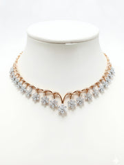 Mystic Embrace Pear Lab Diamond Designer Necklace in 18K Rose Gold by Fiona Diamonds