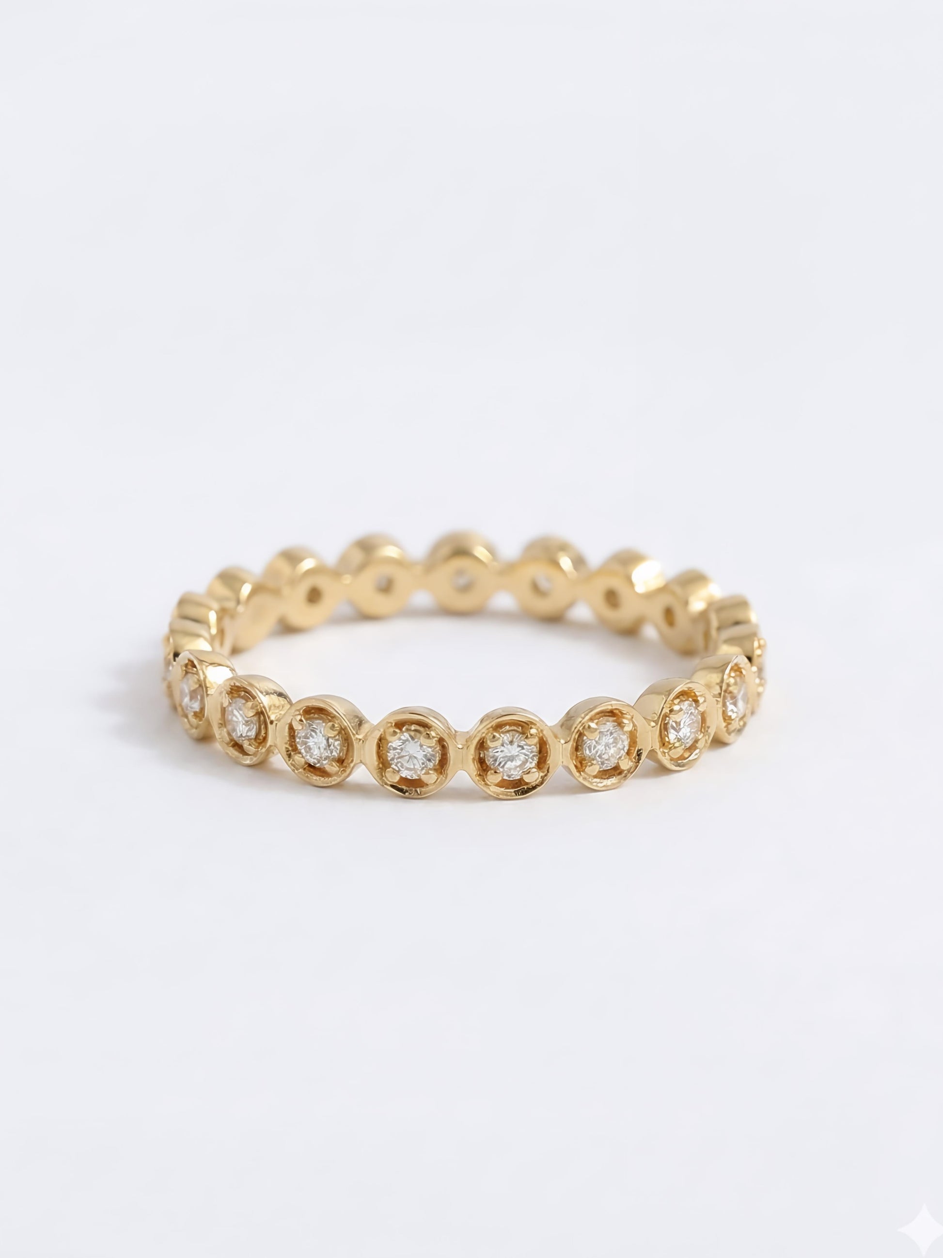Wanyi Round Lab Diamond Eternity Ring in 18K Yellow Gold by Fiona Diamonds