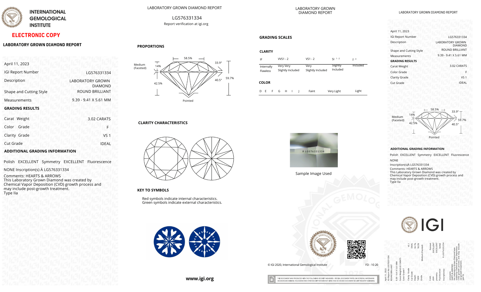Round 3ct F-VS1 Loose Lab Grown Diamond Solitaire - Fiona Diamonds - Fiona Diamonds