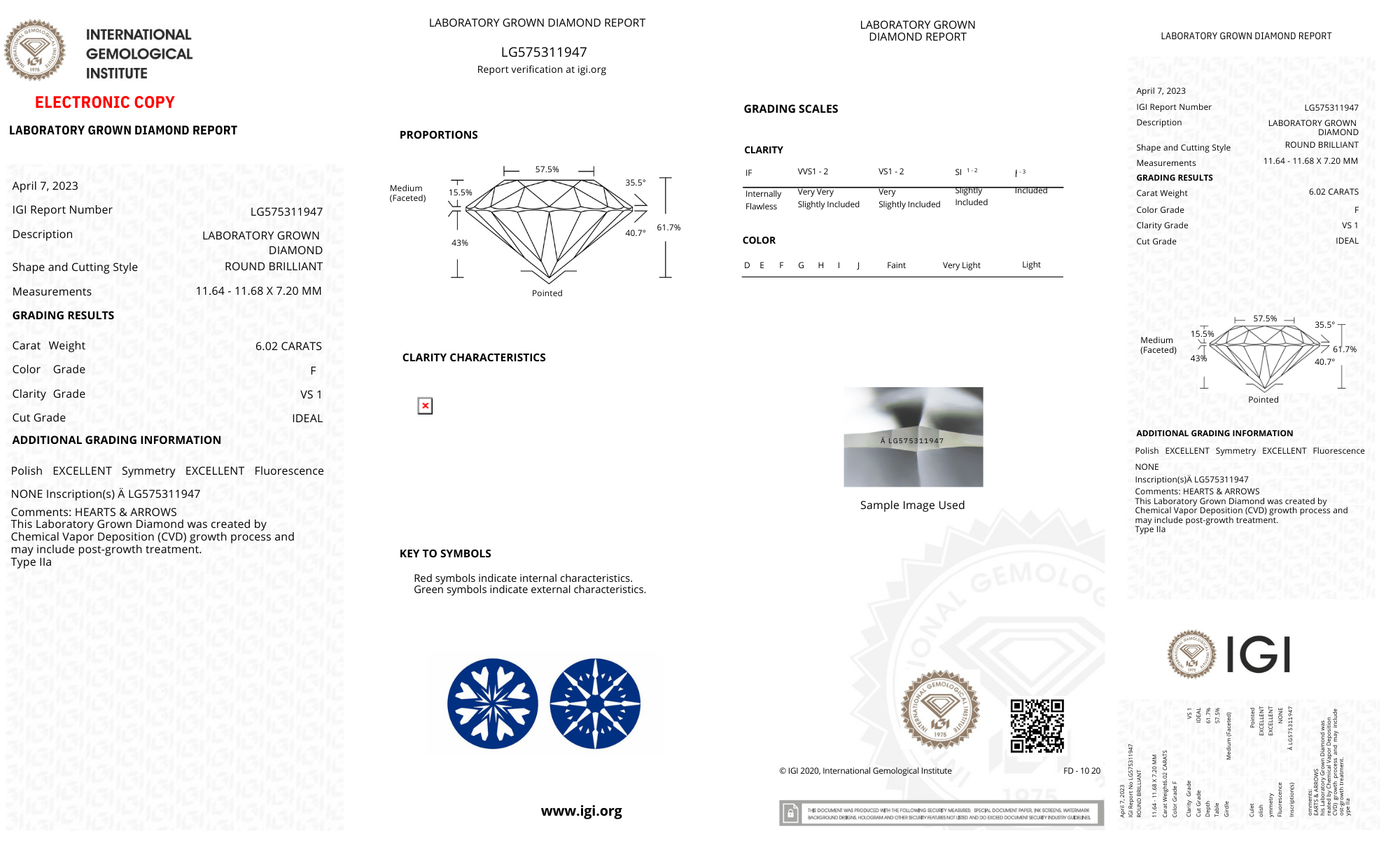 Round 6ct F-VS1 Loose Lab Grown Diamond Solitaire - Fiona Diamonds - Fiona Diamonds