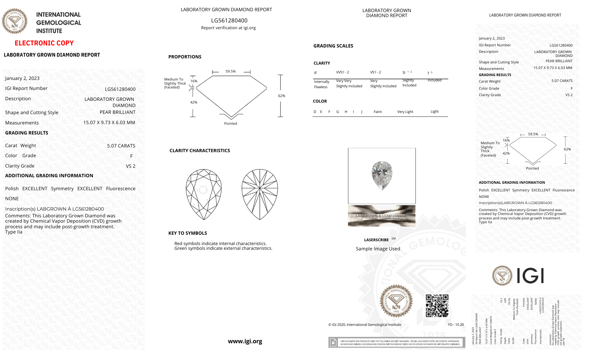 Pear 5ct F-VS2 Loose Lab Grown Diamond Solitaire - Fiona Diamonds - Fiona Diamonds