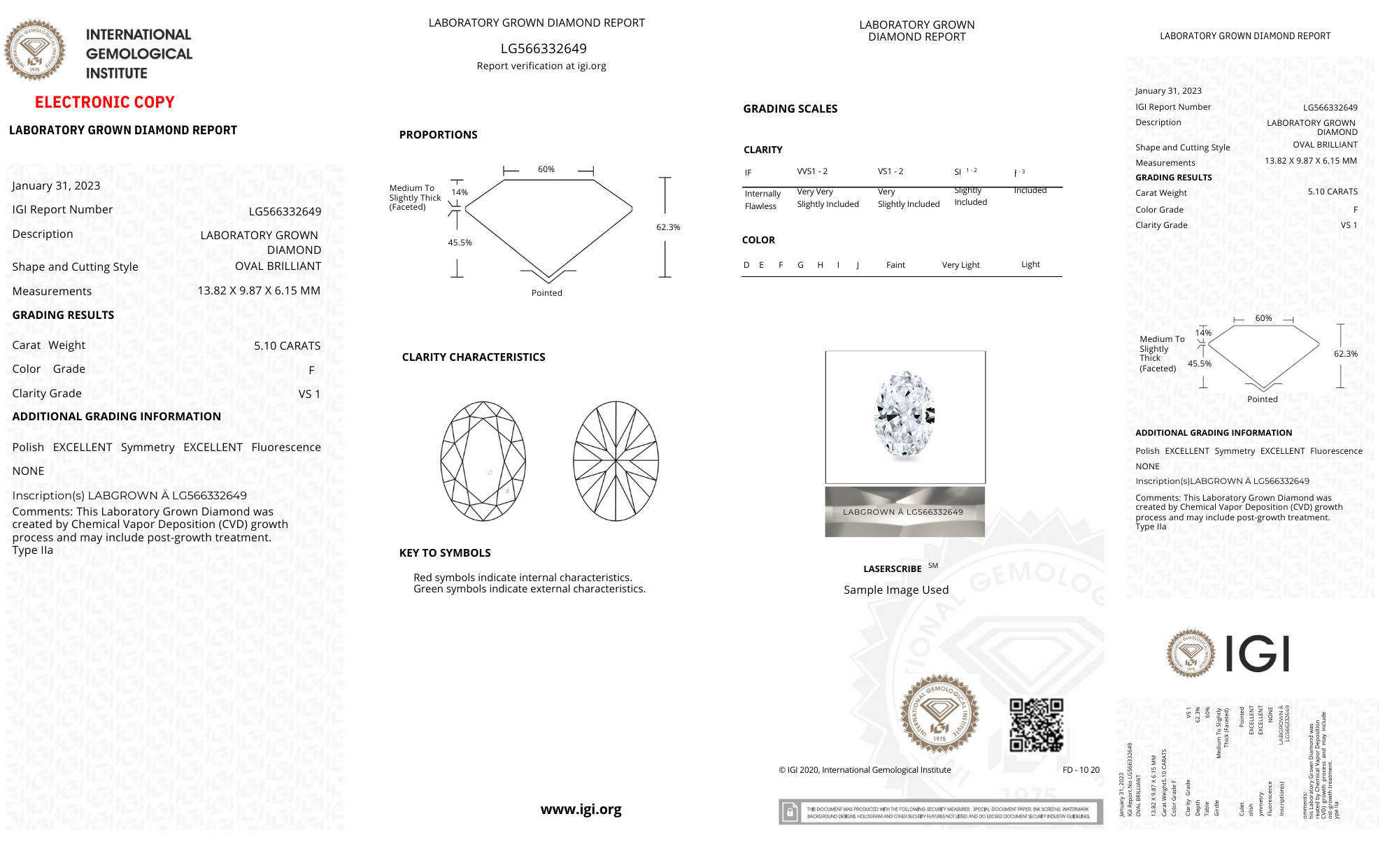 Oval 5.1ct  F-VS1 loose Lab Grown Diamond Solitaire - Fiona Diamonds - Fiona Diamonds