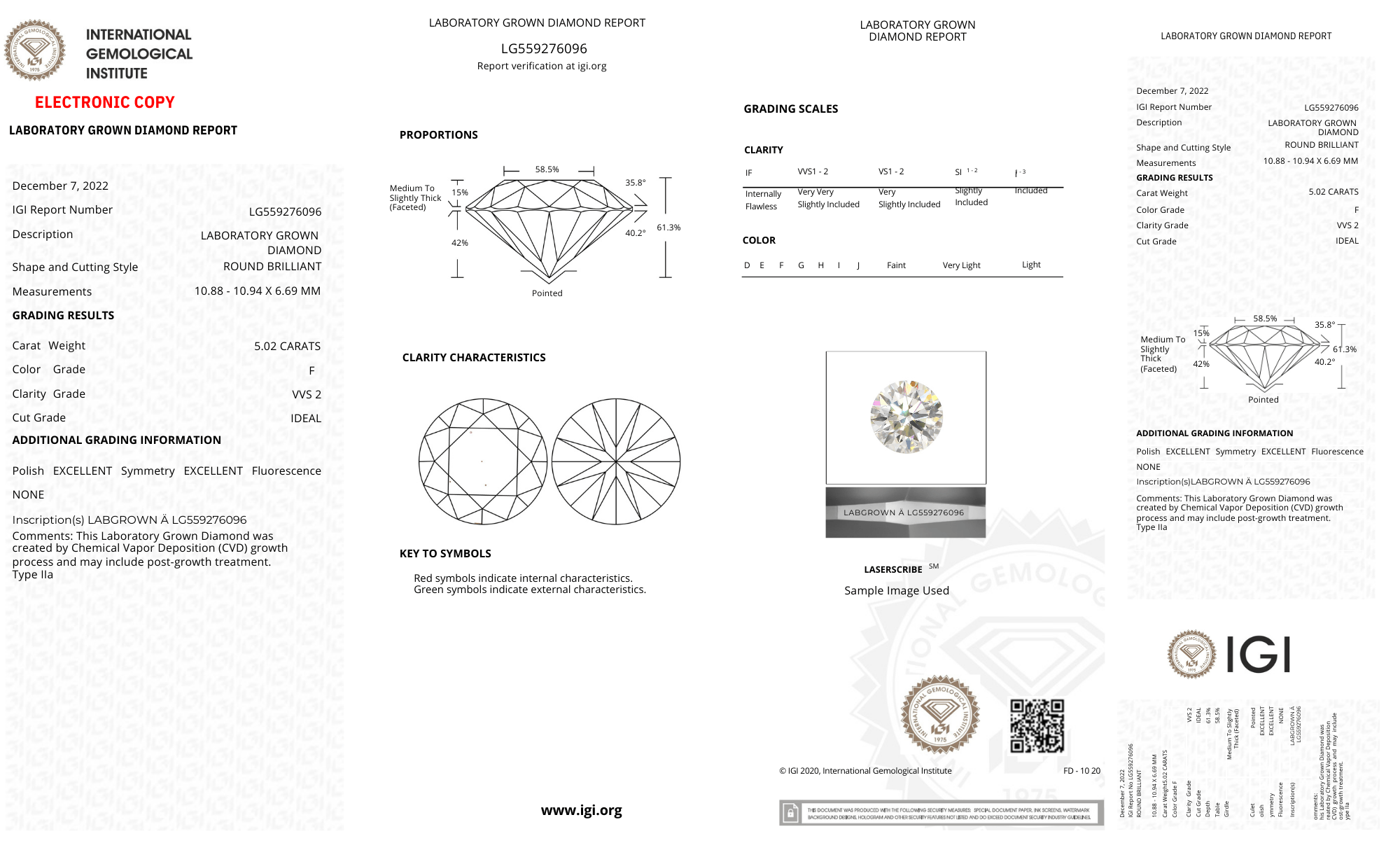 Round 5ct F-VVS2  Loose Lab Grown Diamond Solitaire - Fiona Diamonds - Fiona Diamonds