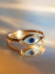 Mystic Gaze Lab Diamond Evil Eye Ring - Fiona Diamonds - Fiona Diamonds