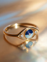 Eternal Shield Lab Diamond Evil Eye Ring - Fiona Diamonds - Fiona Diamonds