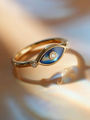 Serene Aura Lab Diamond Evil Eye Ring - Fiona Diamonds - Fiona Diamonds