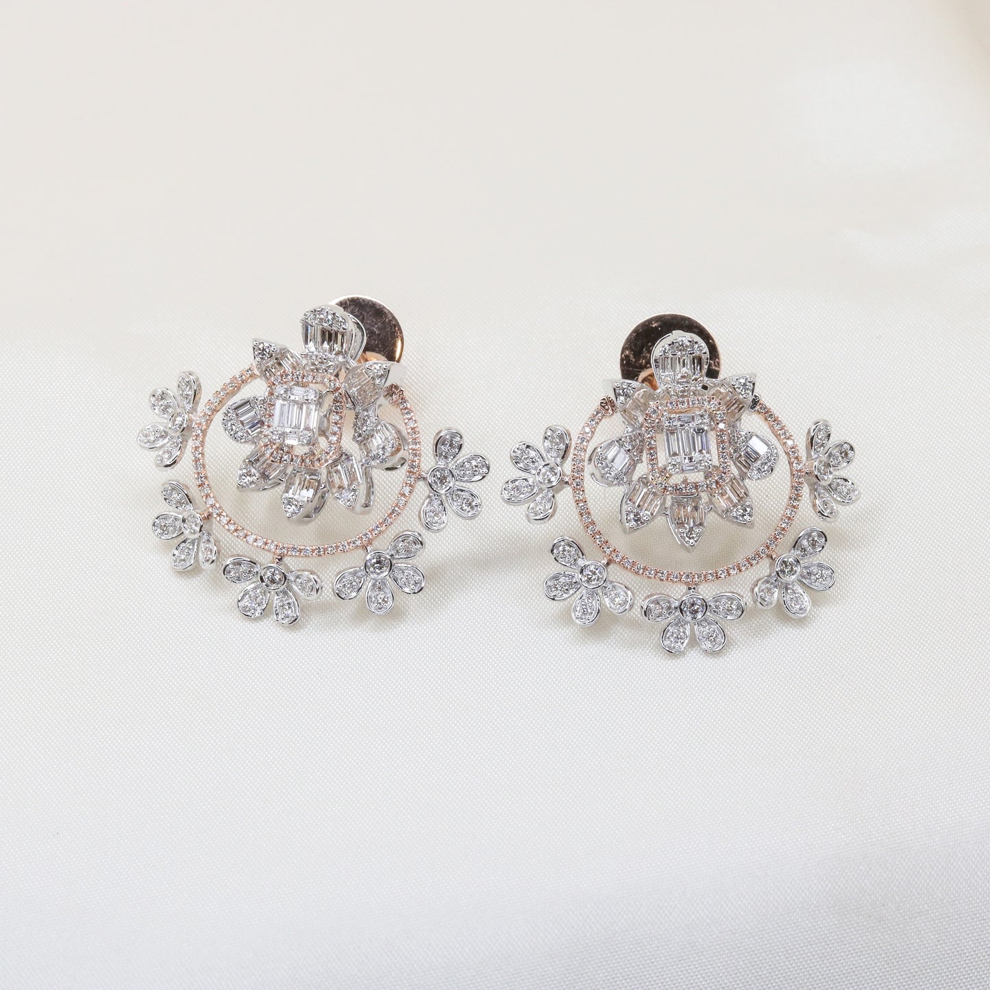Load image into Gallery viewer, Flower Loop Diamond Earring - Fiona Diamonds - Fiona Diamonds
