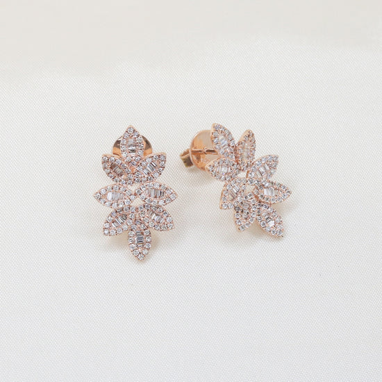 Load image into Gallery viewer, Flowery Diamond Earrings - Fiona Diamonds - Fiona Diamonds
