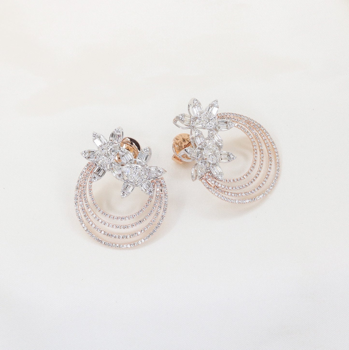 Floral Loop Diamond Earrings - Fiona Diamonds - Fiona Diamonds