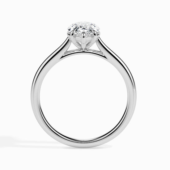 2ct Pear Lab Diamond Sole Solitaire Ring - Fiona Diamonds - Fiona Diamonds