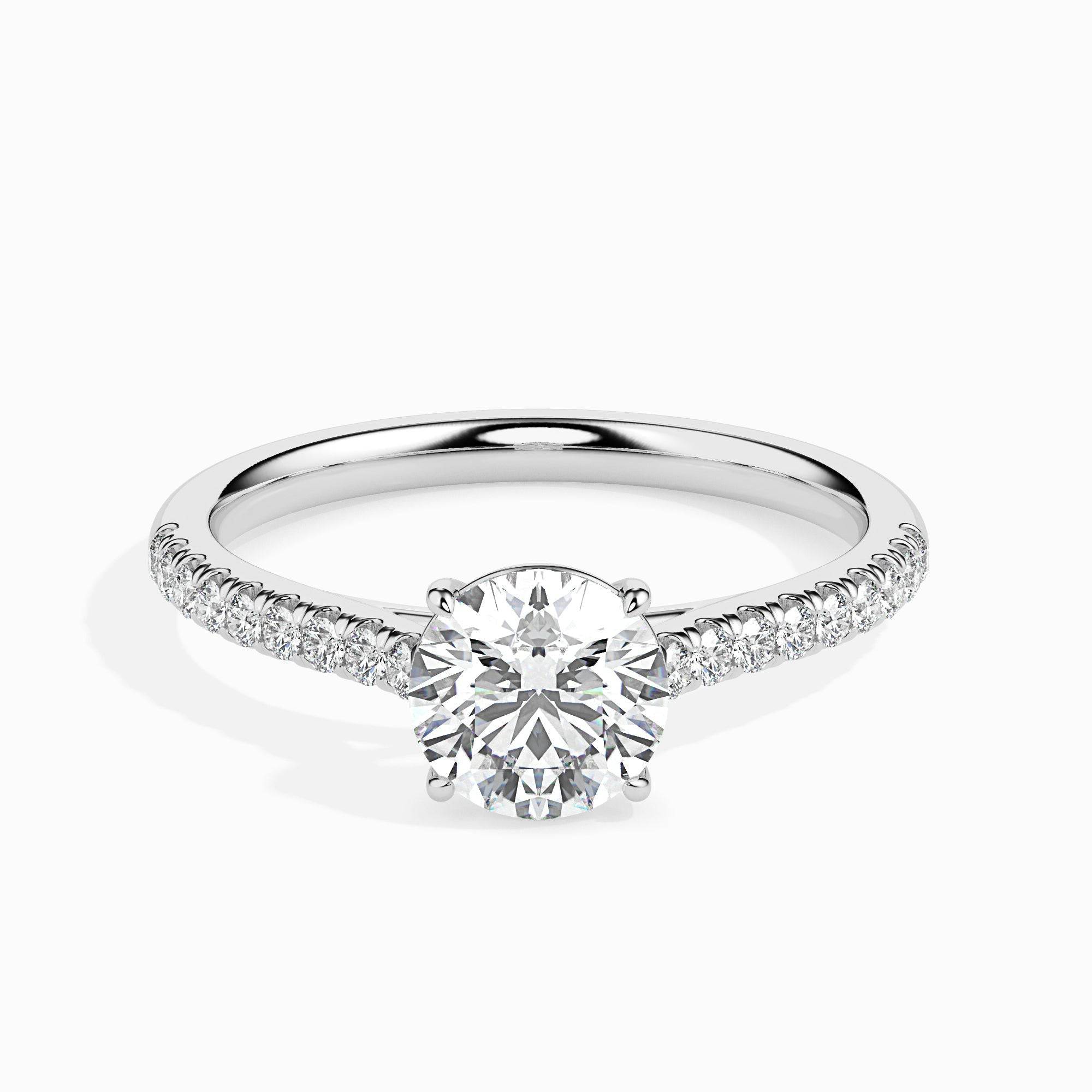 50 pointer Lab Diamond  solitaire engagement ring 18 karat white gold Fiona Diamonds