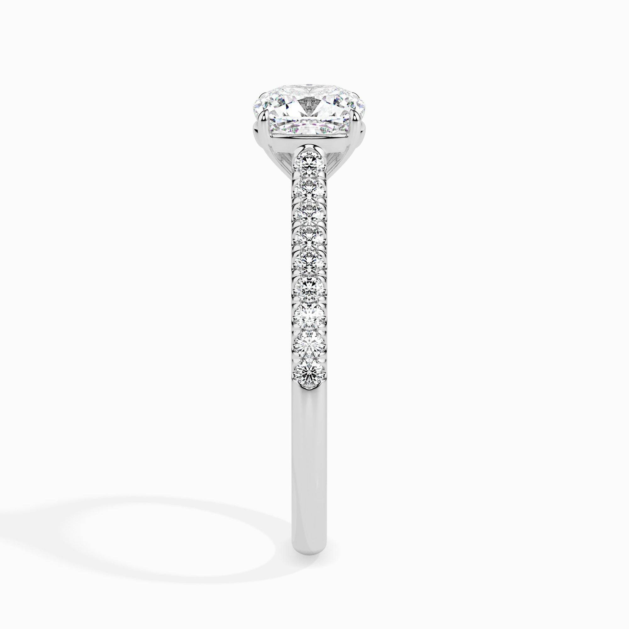 1ct Cushion Lab Diamond Solo Solitaire Ring - Fiona Diamonds - Fiona Diamonds