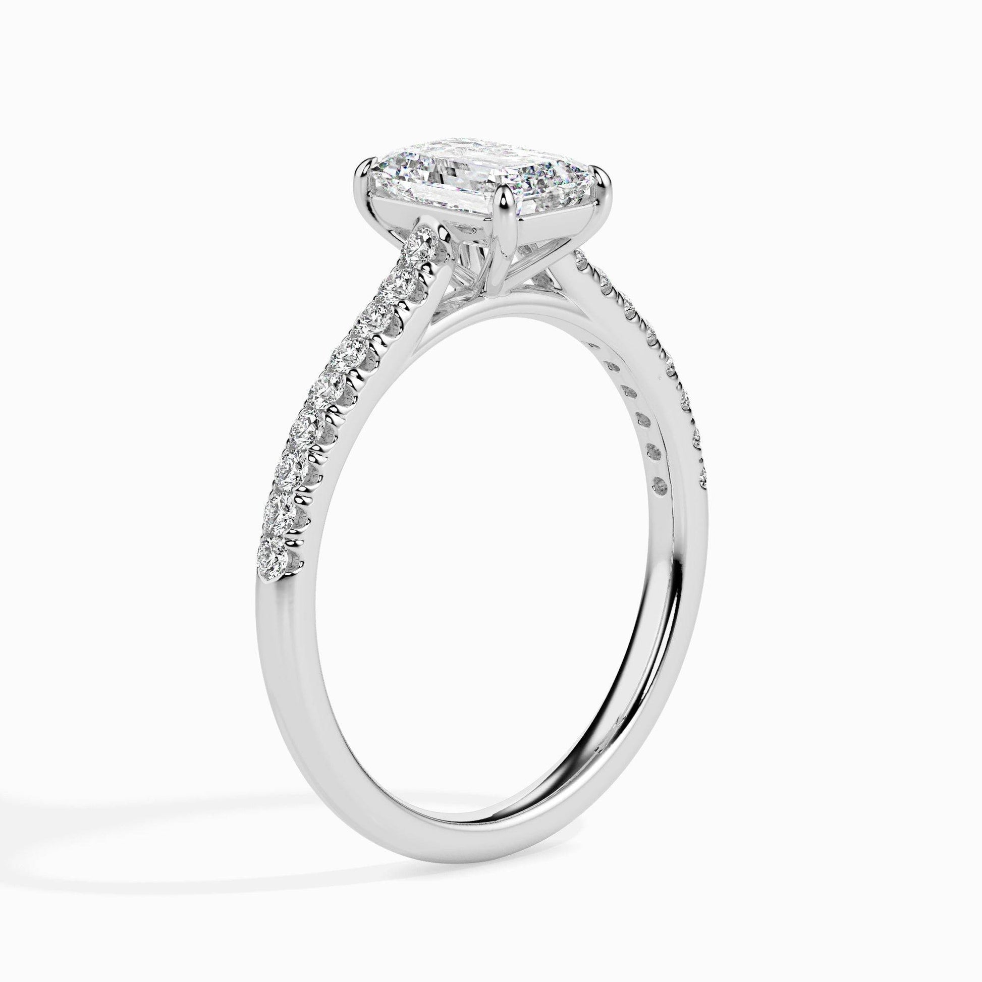 50 pointer Lab Diamond  solitaire engagement ring 18 karat white gold Fiona Diamonds